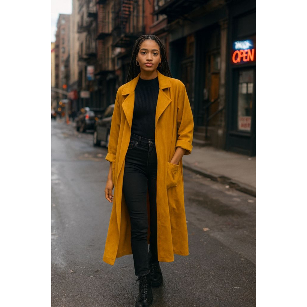 Women's Forever 21 Duster Coat Golden Rod XS